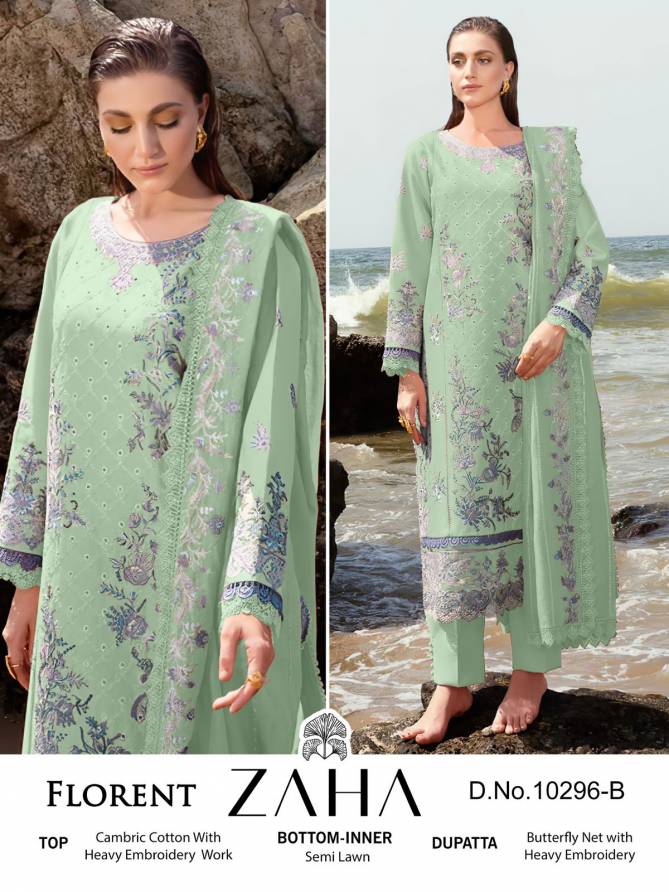 Florent 10296 A To D By Zaha Hits Cambric Cotton Pakistani Suits Wholesale Clothing Suppliers In India
